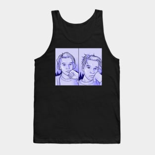 Marcus Blue Sketch Tank Top